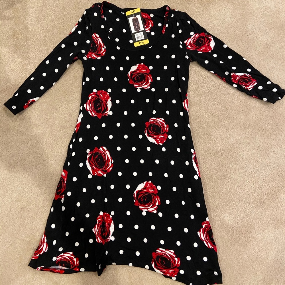 Floral polka dot dress